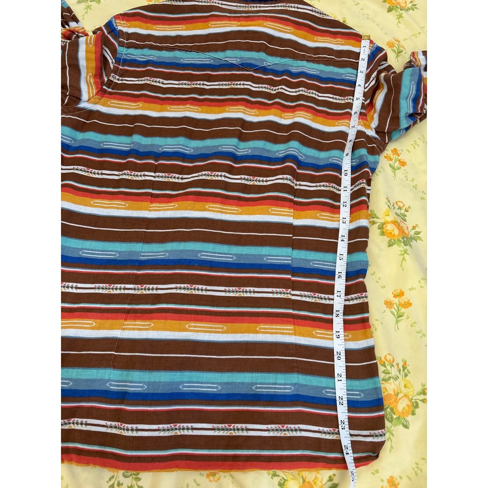 Panhandle Rough Stock Womens Western Snap Shirt Striped Southwestern R4S7580 M - Picture 4 of 5